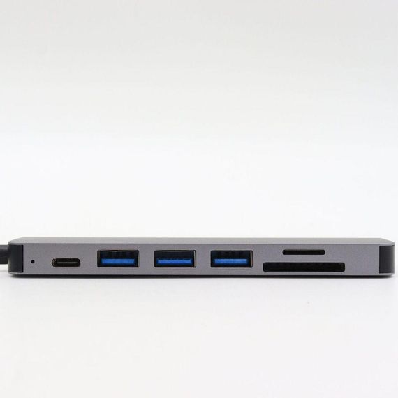 USB хаб концентратор 7в1 (Type-C to HDMI+SD+TF+3хUSB +PD) / Багатопортовий розгалужувач USB | Зображення 6