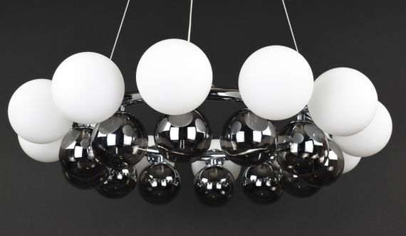 Люстра підвісна на 12 лампочок 27909 Хром 25-160х62х62 см. | Зображення 3