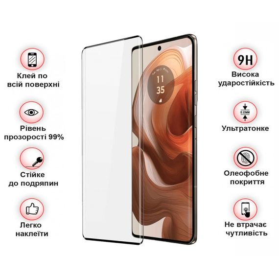 Скло захисне BeCover Motorola Edge 50 Ultra Black (712345) | Зображення 2