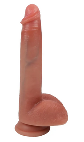 Великий фалоімітатор із мошонкою на присосці OYO - Dildo Double Layer Silicone YQW-028 (довжина 21.5 см, діаметр 3.8 см) Sex Aura