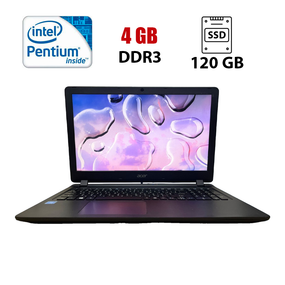 Ноутбук Acer Aspire ES1-533 / 15.6" (1366x768) TN / Intel Pentium N4200 (4 ядра по 1.1 - 2.5 GHz) / 4 GB DDR3 / 120 GB SSD / Intel HD Graphics 505 / WebCam б/в