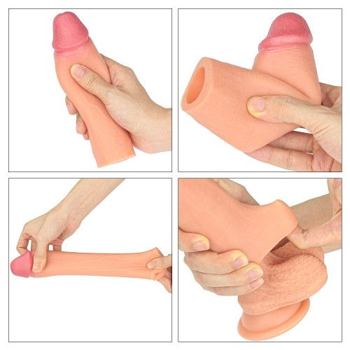 Насадка на член - Revolutionary Silicone Nature Extender Add 1" Flesh Sex Aura | Зображення 3