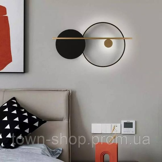 Бра настенное LED B95-bk-gd-k Черный 46х80х6 см. | Зображення 1