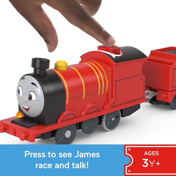 Паровозик Томас і друзі Моторизований поїзд Джеймс, що розмовляє, Thomas & Friends Motorized Train Talking James Engine | Зображення 3