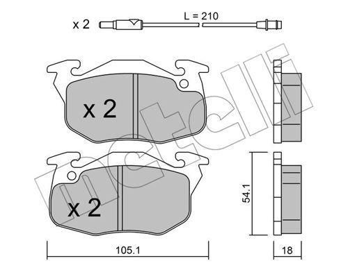 Колодки гальмівні передні Peugeot 106 91-04 205 305 309 405 82-98 Renault Clio 91-98 з датчик.  22-0037-0 | Зображення 1