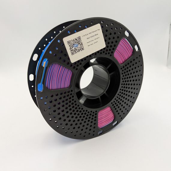 Опт и розн.Трёхцветный филамент для 3D-принт. MT PLA+, 1.75 мм, Красн.-жёлт.-син., 1 кг (3DMT-PLA+1.75-01-RYB)