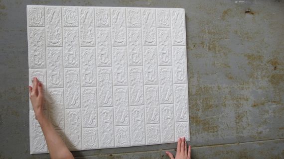 3D панель самоклеюча 700х770 х 5мм Шпалери під декоративну цеглу Самоклейка 3Д Білий | Зображення 6