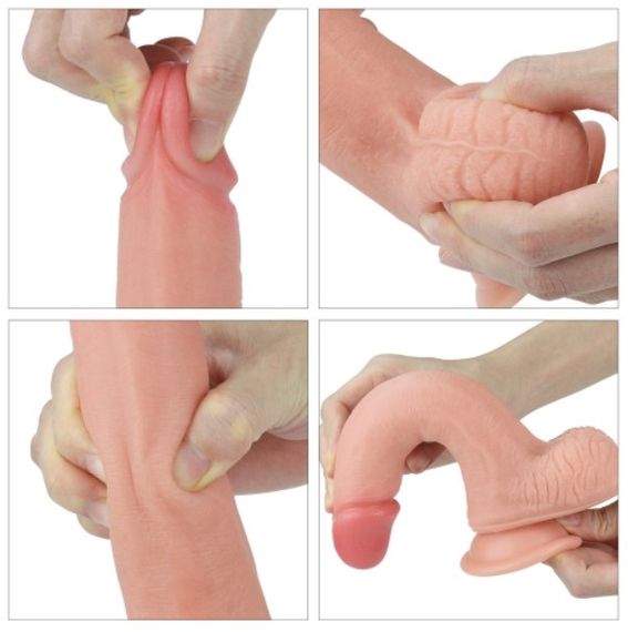 Фалоімітатор - Dual-Layered Silicone Cock 8" Flesh #2 | Зображення 3