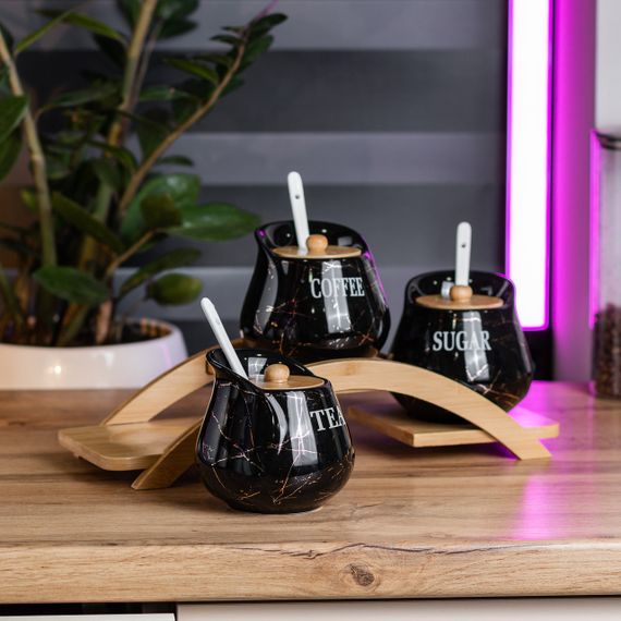 Набор для сыпучих продуктов фарфоровый 3 шт по 500 мл HP1244 | Зображення 1