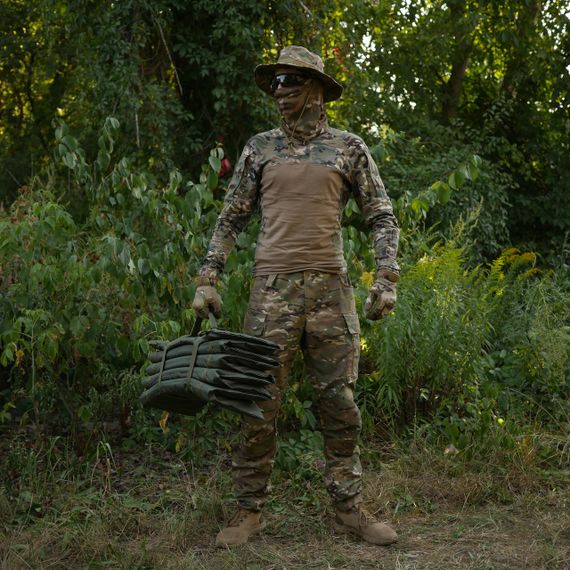 Тактичний розкладний каремат посилений (20мм+стропа) Kiborg К-2 Хакі | Зображення 7