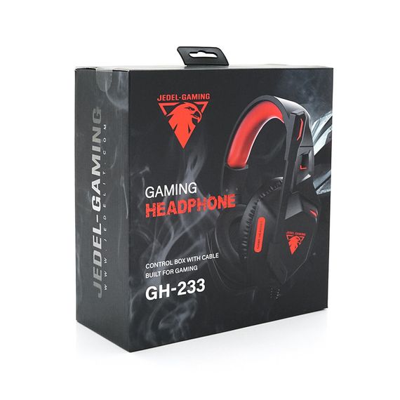 Наушники ведущие с подсветкой Jedel GH-233, Black/Red | Зображення 2