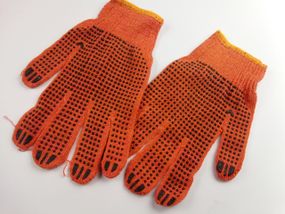 Рукавички робочі (15 300) жовтогарячі з точкою