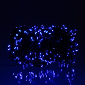 Новорічна гірлянда вулична 100 м 1000 LED із сонячною батареєю 8 режимів роботи чорний провід Синій SB1000L100MBBL