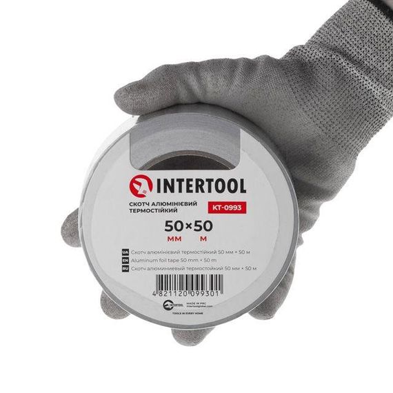 Скотч алюмінієвий термостійкий 50 м, 50 мм INTERTOOL KT-0993 | Зображення 2