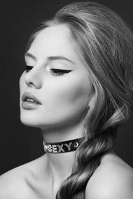 Чокер со стразами Bijoux Pour Toi - SEXY, натуральная кожа sexstyle