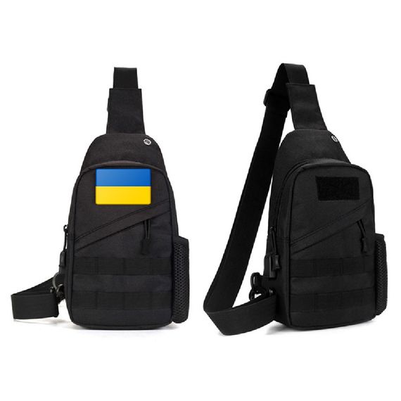 Тактична Чорна Сумка через плече, укріплена сумка-слінг барсетка тактична, Грудна кроссбоді | Зображення 6