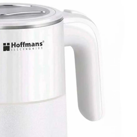 Электрочайник Hoffmans HM-2561 компактный 0,8л металл и пластик скрытый нагревательный элемент 1000 Вт Белый | Зображення 1
