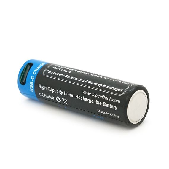 Акумулятор 14500 Li-Ion Vapcell P1422A, 2250mAh, 1.5V AA 3.4Wh, USB type-c | Зображення 2
