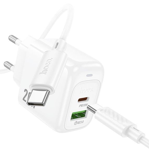 Набір СЗУ HOCO CS54A+кабель Type-C/Type-C, 1xUSB+1xUSB-C, PD20W+QC3.0, кабель 1м | Зображення 5