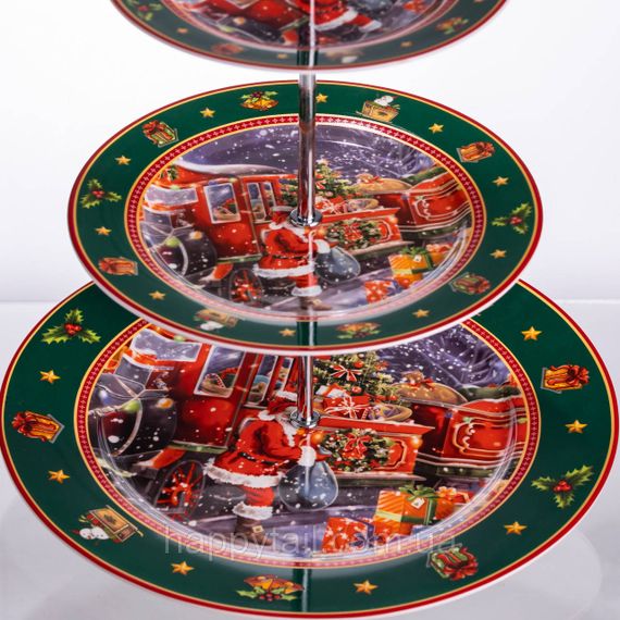Фруктовница на 3 яруса Santa новогодняя фуршетная HP-SDHK-9 | Зображення 7
