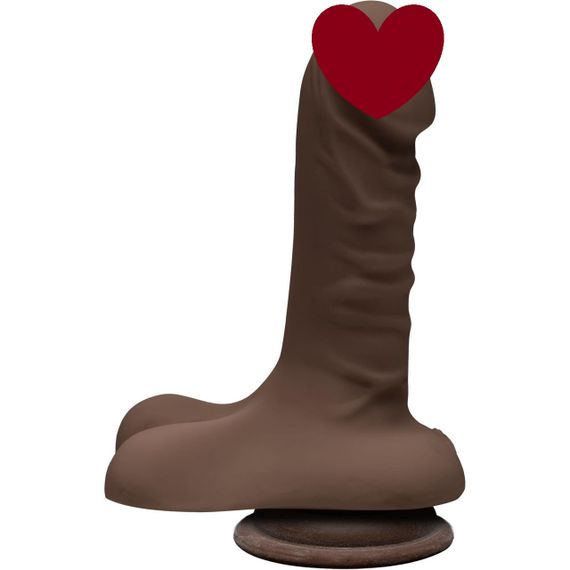 Фаллоимитатор Doc Johnson The D - Super D - 6 Inch With Balls - ULTRASKYN - Chocolate, диаметр 3,8см sexstyle