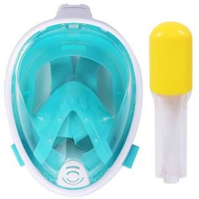 Маска повнолицева Tribord Freebreath для снорклінгу, підводного плавання зелена (L-XL)