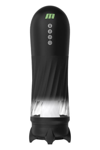 Вібромастурбатор у колбі автоматичний Blush M for Men з підігрівом, чорний, 33 см sexstyle