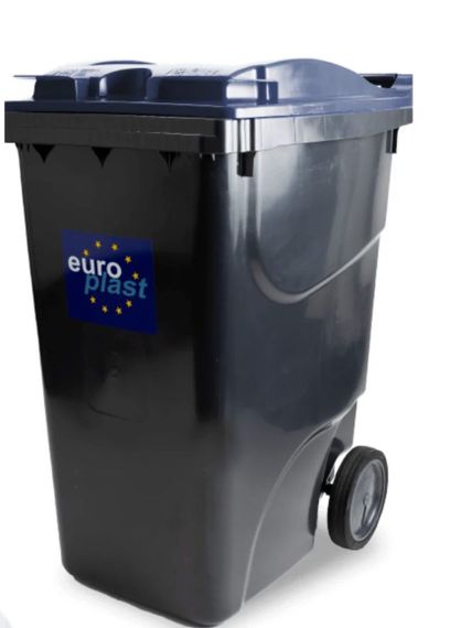 Сміттєвий бак пластиковий чорний 360 літрів