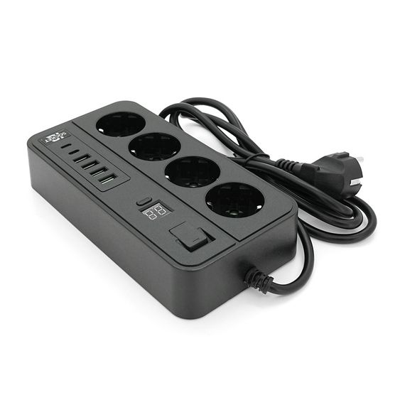 Сетевой фильтр с защитой от перенапряжения G13H, 3000W, 4 Socket+4 USB 3, 2м | Зображення 3