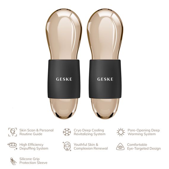 Подвійний масажер для очей GESKE Cool&Warm Duo Eye Massager 7в1 gray | Зображення 1