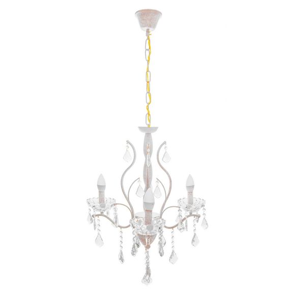 Люстра свеча подвесная хрустальная E14 40W WH (BCL-678S/3)