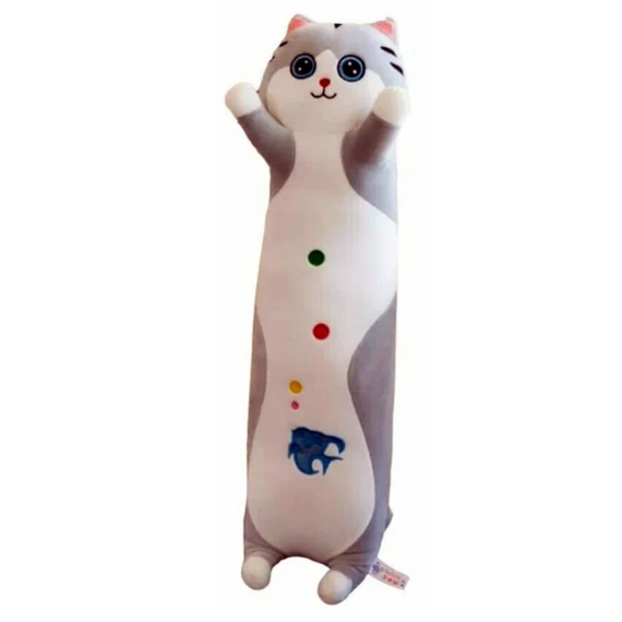 М'яка плюшева іграшка Кішка-обіймашка 100 см, затишна та комфортна іграшка плюшева сіра кішечка | Зображення 3