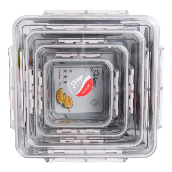 Набір харчових контейнерів для їжі 4 шт 0.7/1.7/3.3/5.7 л на засувках HP-27-4 | Зображення 6