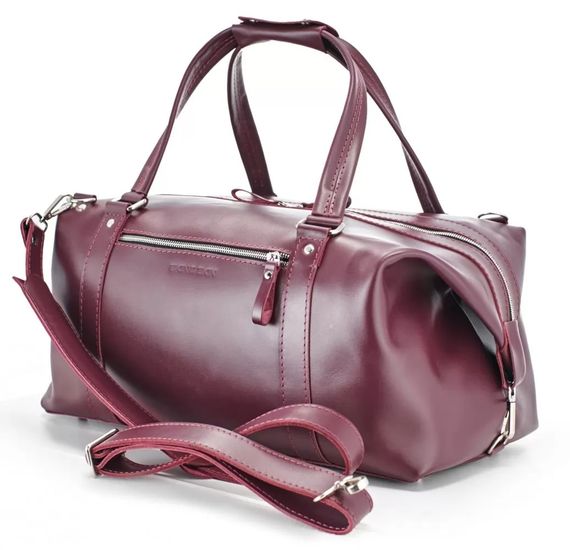 Шкіряна дорожня сумка Skin and Skin Stout M 45x22x23 см Бордова (BB01MBG) | Зображення 5