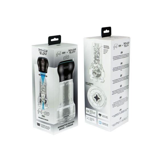 Мастурбатор Kiiroo Feel Pocket Crystal с всасывающей интерактивной насадкой PowerBlow Combo Set Sex Aura | Зображення 7
