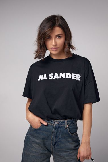 Трикотажная футболка с надписью Jil Sander - черный цвет, S (есть размеры) | Зображення 5