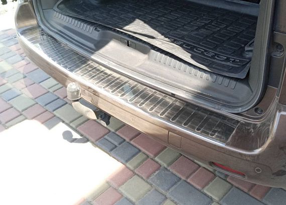 Накладка на задній бампер з загином Carmos (нерж) Коротка/Середня бази для Opel Zafira Life 2019- рр