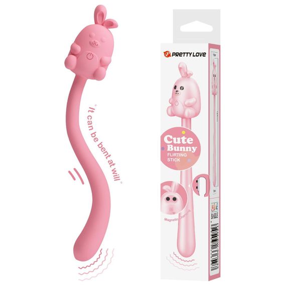 Вібратор CUTE BUNNY, Flirting Stick, 7 vibration functions, Magnetic USB charging Sex Aura
