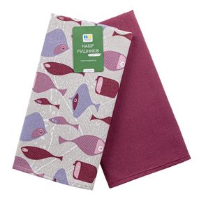 Набір рушників Home Line 129716  40x60  Напівпанамський; Бавовна Принт, Червоний