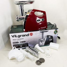 М'ясорубка з насадками для нарізання овочів ViLgrand V203-BRMG 2000 Вт, Електром'ясорубка 5 насадок SC-52