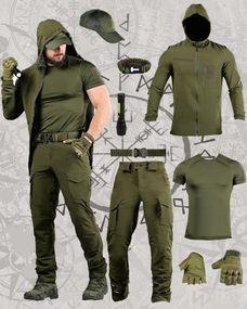 Літній тактичний костюм 8в1 TIRAN олива ДЛ6515