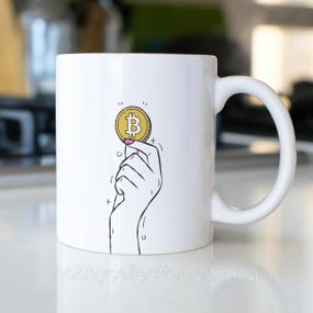 Кружка з принтом "Bitcoin" 330 мл Біла
