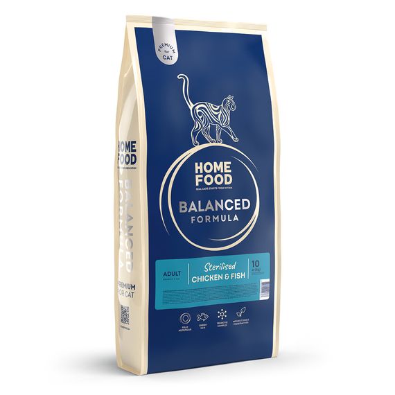 Сухий корм для стерилізованих/кастрованих дорослих котів "Курочка та рибка" Sterilised Balanced Formula, 10 кг