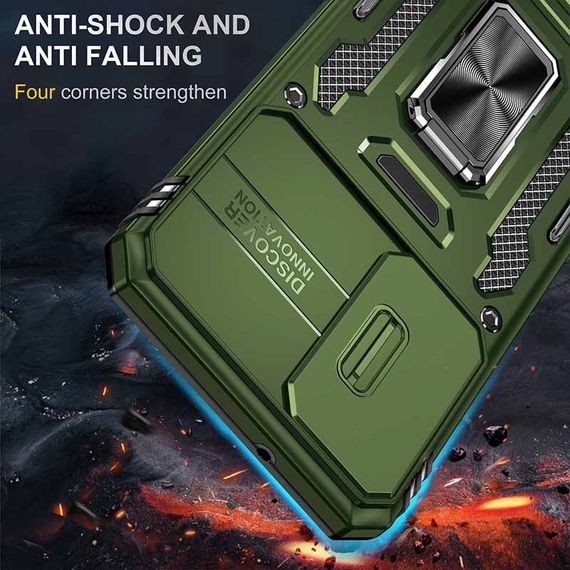 Ударостійкий чохол Camshield Army Ring для Samsung Galaxy S22 Оливковий / Army Green | Зображення 3