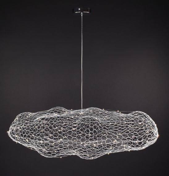 Люстра світлодіодна підвісна LED світильник для квартири на стелю лед 27659 Хром 25-200х45х100 см. | Зображення 4