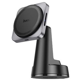 Автотримач HOCO HW16+ Wireless Charging 15W, кріплення на торпеду, магніт, Black, Box