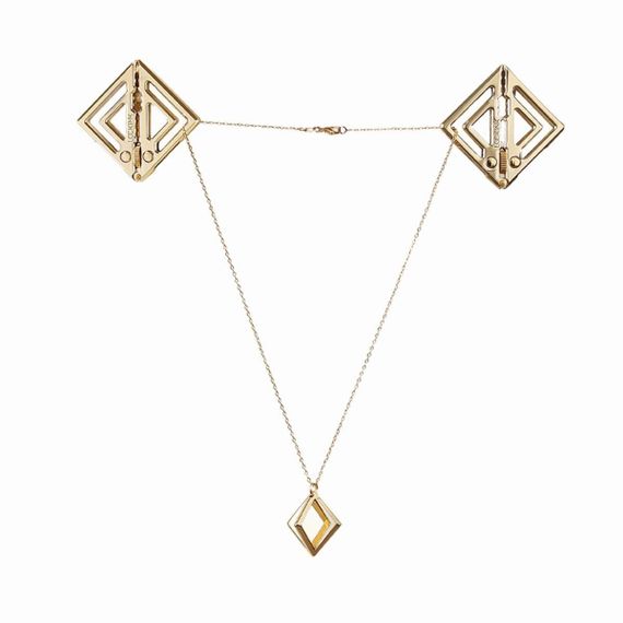 Зажимы для сосков с легкой подвеской LOCKINK Adjustable Nipple Clamps with Light Pendant Золотистый One Size