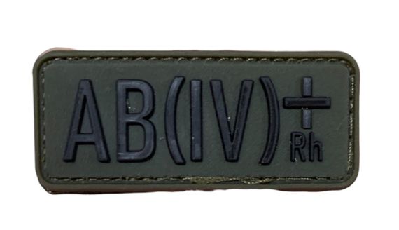 Шеврони  гумовий AB ( IV ) Rh + 10*3 см
