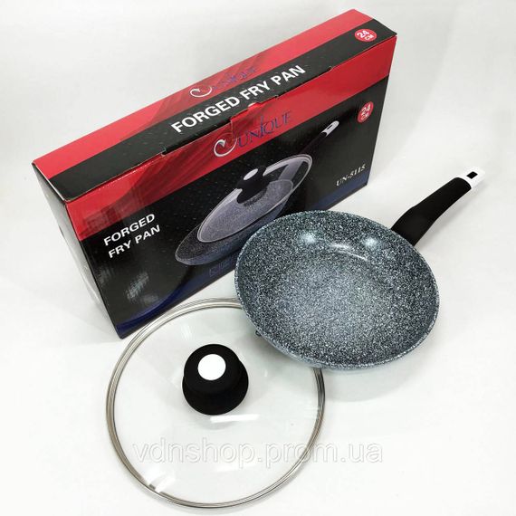 Надійна сковорода з антипригарним покриттям UNIQUE, Якісна алюмінієва антипригарна сковорода GN-41 | Зображення 3