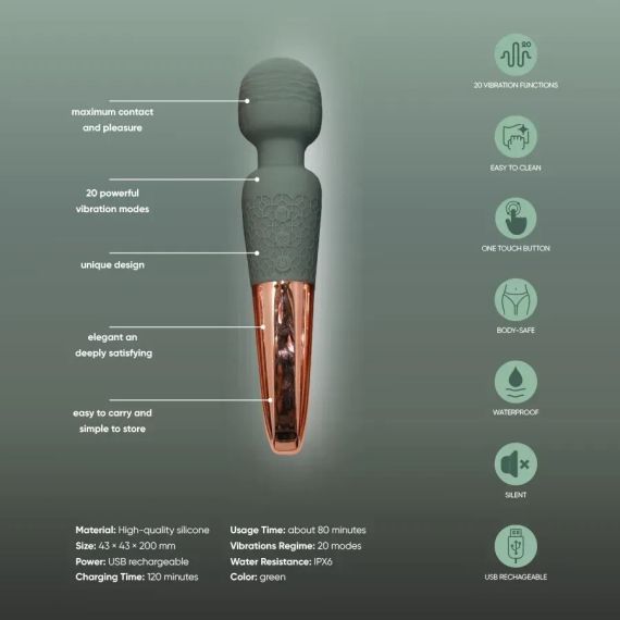 Вібратор-мікрофон Sweet Em, зелений із золотою ручкою sexstyle | Зображення 3